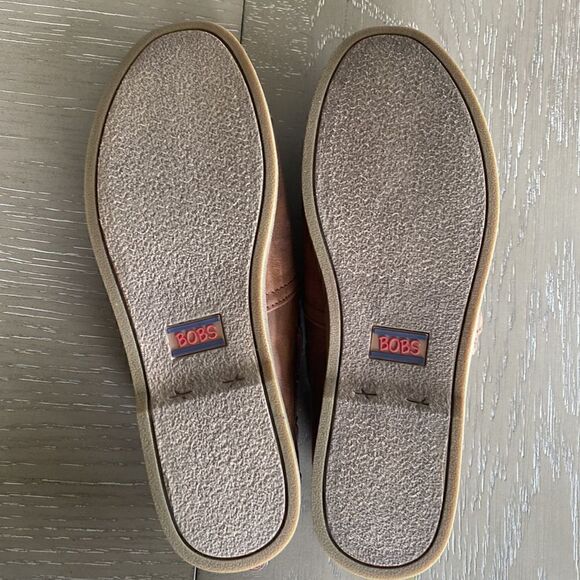 BOBS Slip On Flat Memory Foam Brown Vegan Leather Textile Shoes Women’s Size 9.5 - Picture 8 of 12